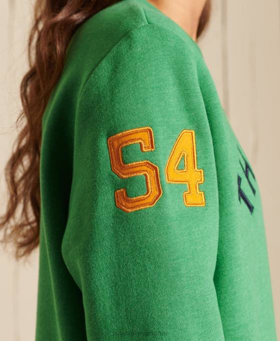 Superdry hanorac supradimensionat cu logo vintage source crew îmbrăcăminte verde femei JX0Z6142