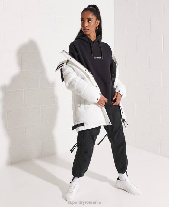 Superdry hanorac supradimensionat cu micro logo îmbrăcăminte negru femei JX0Z5843