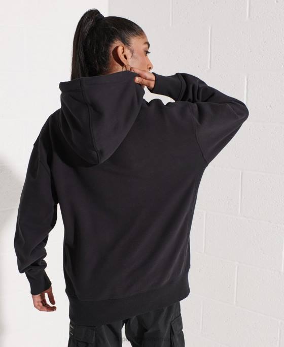 Superdry hanorac supradimensionat cu micro logo îmbrăcăminte negru femei JX0Z5843