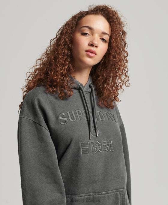 Superdry hanorac supradimensionat cu vopsea vestimentară îmbrăcăminte negru femei JX0Z5950