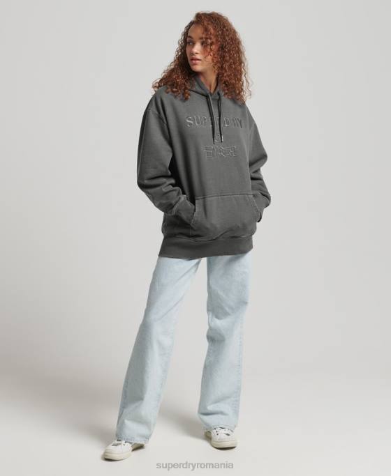 Superdry hanorac supradimensionat cu vopsea vestimentară îmbrăcăminte negru femei JX0Z5950
