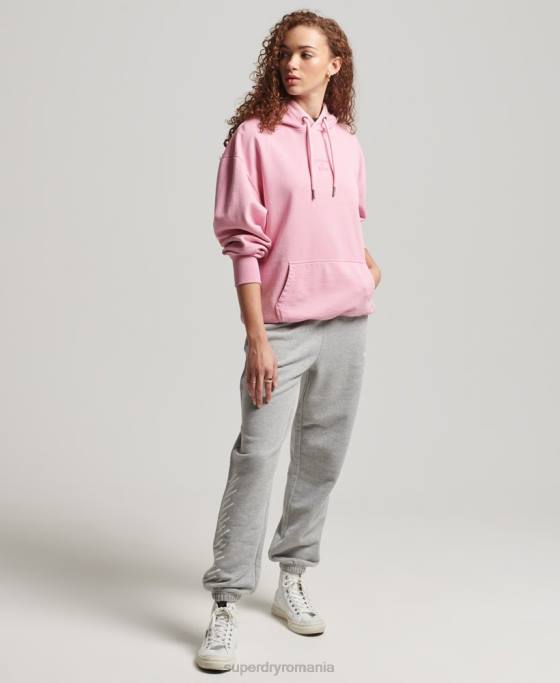 Superdry hanorac supradimensionat cu vopsea vestimentară îmbrăcăminte roz femei JX0Z3450