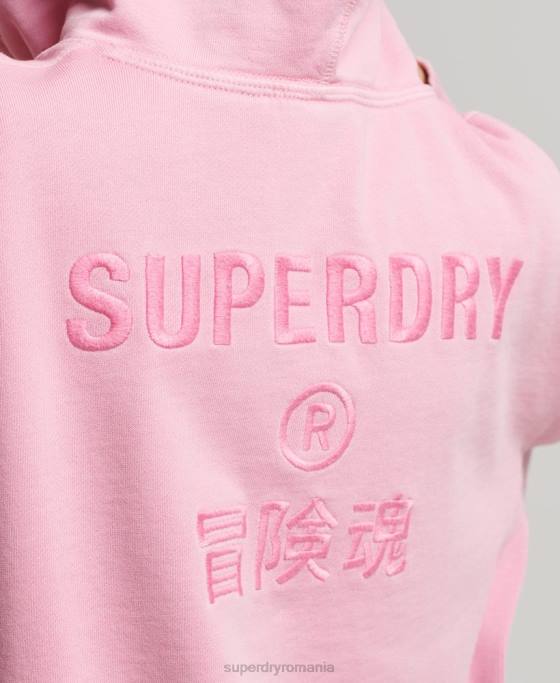 Superdry hanorac supradimensionat cu vopsea vestimentară îmbrăcăminte roz femei JX0Z3450