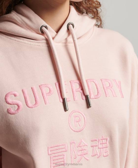 Superdry hanorac supradimensionat cu vopsea vestimentară îmbrăcăminte roz femei JX0Z5775