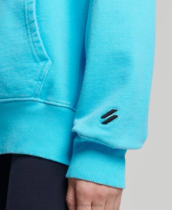 Superdry hanorac supradimensionat cu vopsea vestimentară îmbrăcăminte turcoaz femei JX0Z5941