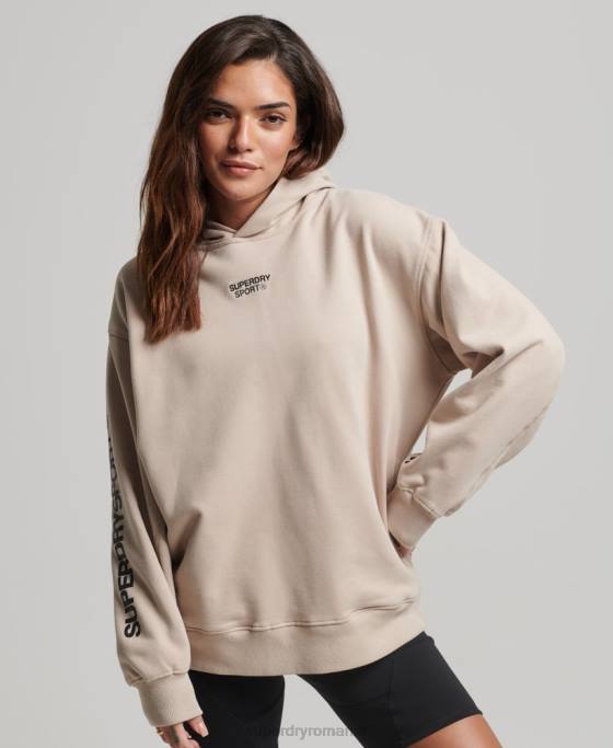 Superdry hanorac supradimensionat de bază îmbrăcăminte bej femei JX0Z3381