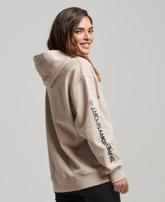 Superdry hanorac supradimensionat de bază îmbrăcăminte bej femei JX0Z3381