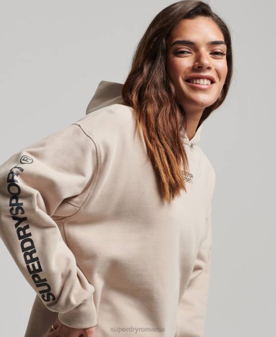 Superdry hanorac supradimensionat de bază îmbrăcăminte bej femei JX0Z3381