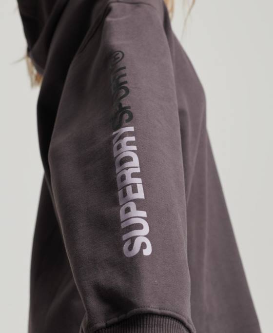 Superdry hanorac supradimensionat de bază îmbrăcăminte gri femei JX0Z3394