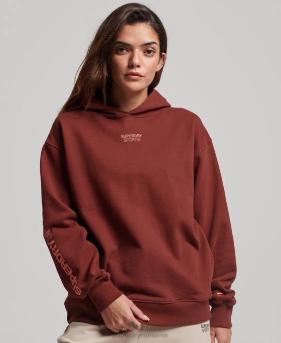 Superdry hanorac supradimensionat de bază îmbrăcăminte maro femei JX0Z3392