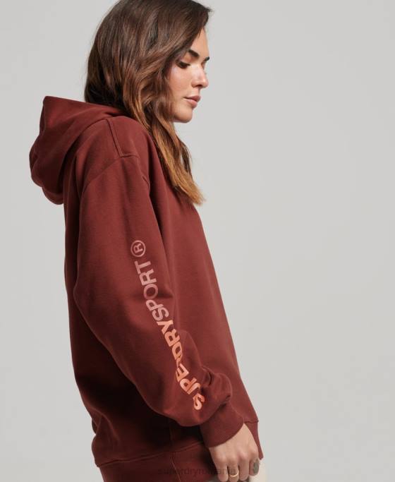 Superdry hanorac supradimensionat de bază îmbrăcăminte maro femei JX0Z3392