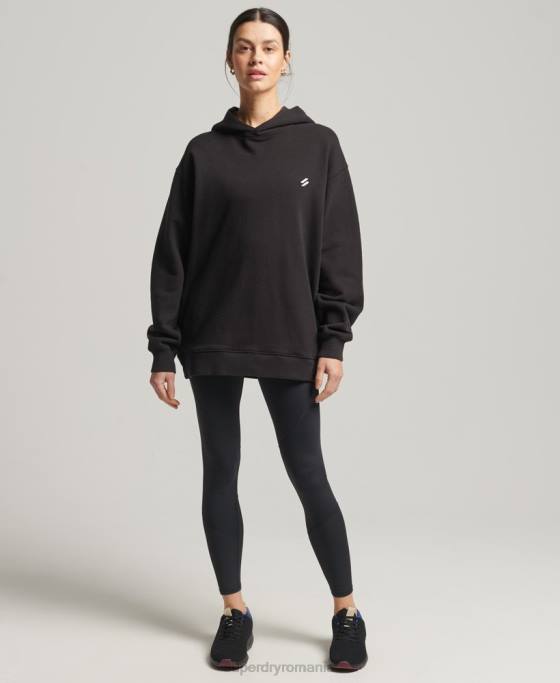 Superdry hanorac supradimensionat de bază îmbrăcăminte negru femei JX0Z5988