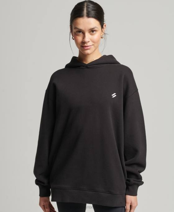 Superdry hanorac supradimensionat de bază îmbrăcăminte negru femei JX0Z5988