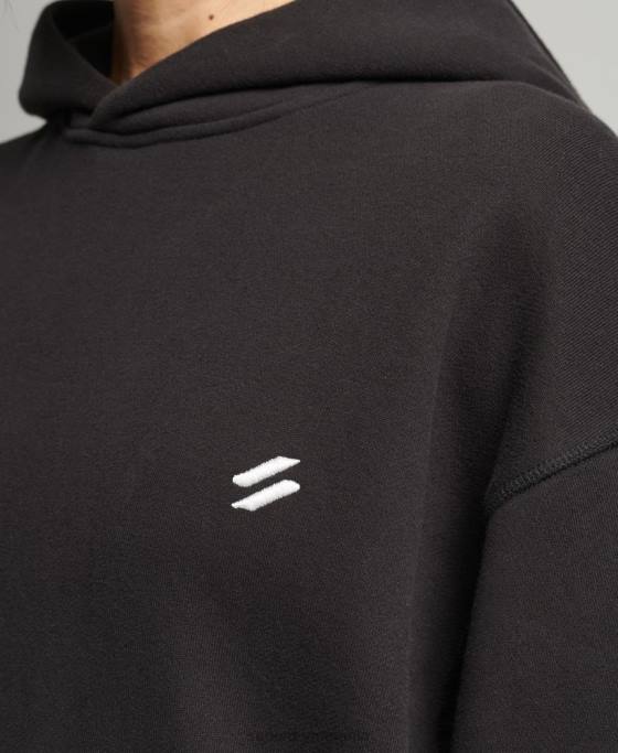 Superdry hanorac supradimensionat de bază îmbrăcăminte negru femei JX0Z5988