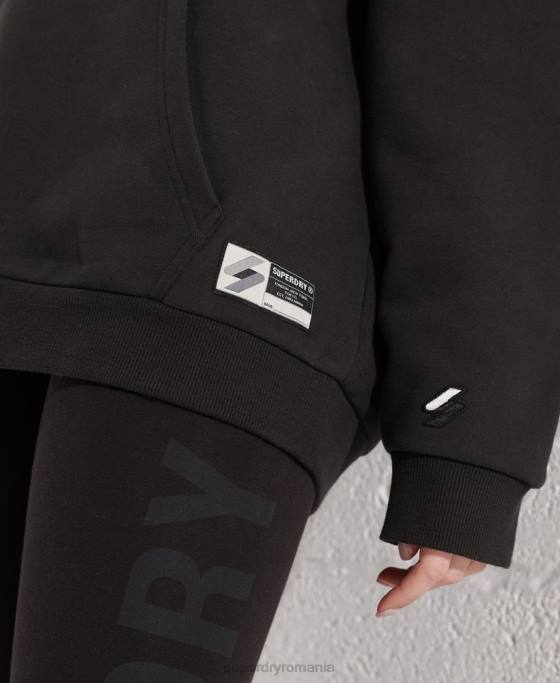 Superdry hanorac supradimensionat de franciză modernă îmbrăcăminte negru femei JX0Z3453