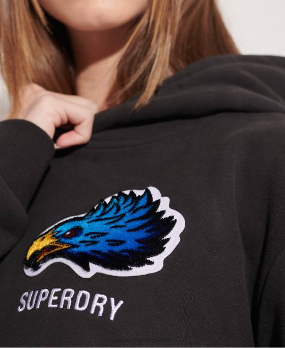 Superdry hanorac supradimensionat de franciză modernă îmbrăcăminte negru femei JX0Z3453
