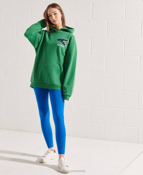Superdry hanorac supradimensionat de franciză modernă îmbrăcăminte verde femei JX0Z6052
