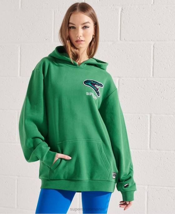 Superdry hanorac supradimensionat de franciză modernă îmbrăcăminte verde femei JX0Z6052