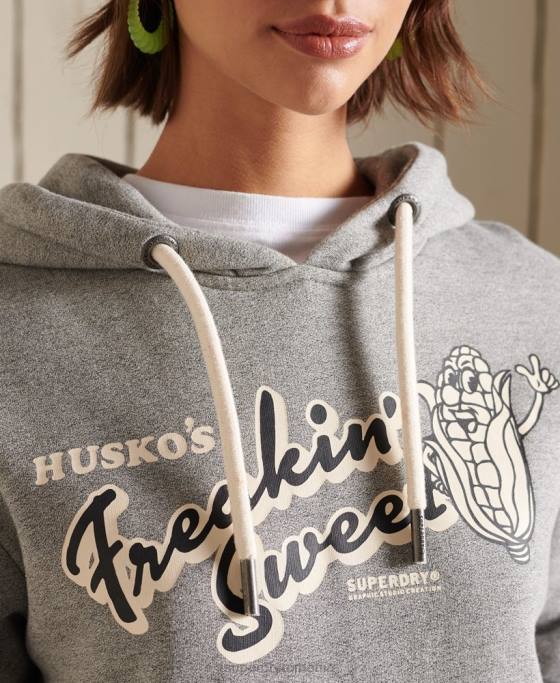 Superdry hanorac supradimensionat de munte patrimoniu îmbrăcăminte gri deschis femei JX0Z3469