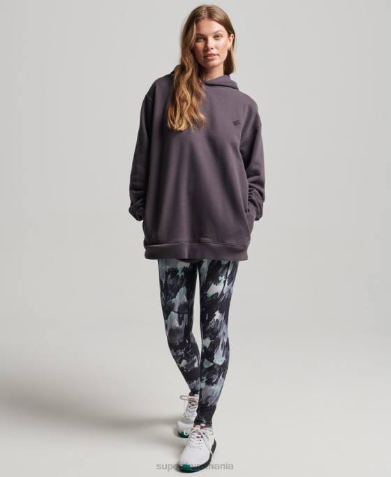 Superdry hanorac supradimensionat din bumbac organic îmbrăcăminte Violet femei JX0Z6032