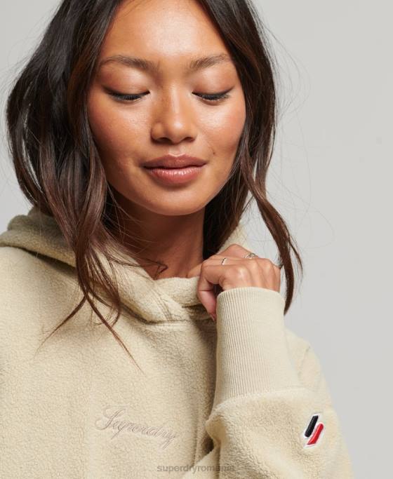 Superdry hanorac supradimensionat din fleece grafic îmbrăcăminte bej femei JX0Z5872
