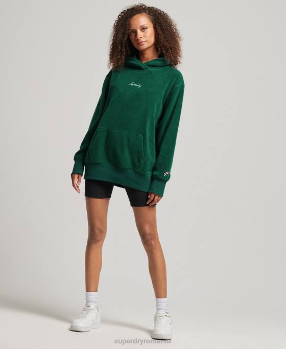 Superdry hanorac supradimensionat din fleece grafic îmbrăcăminte verde femei JX0Z5919