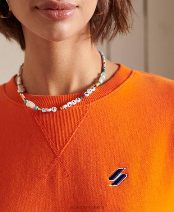 Superdry hanorac supradimensionat esential cod bumbac organic îmbrăcăminte portocale femei JX0Z6044