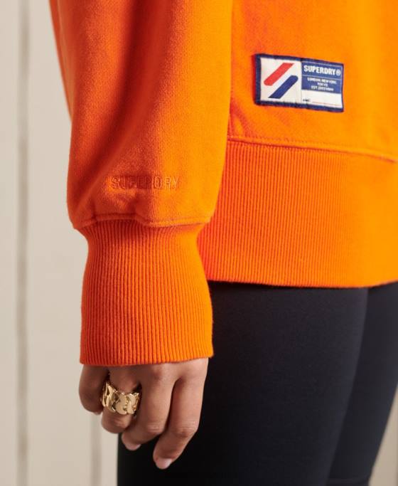 Superdry hanorac supradimensionat esential cod bumbac organic îmbrăcăminte portocale femei JX0Z6044