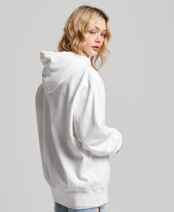Superdry hanorac supradimensionat esențial din bumbac organic îmbrăcăminte alb femei JX0Z5768