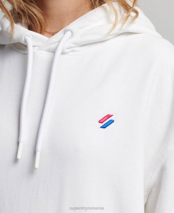 Superdry hanorac supradimensionat esențial din bumbac organic îmbrăcăminte alb femei JX0Z5768