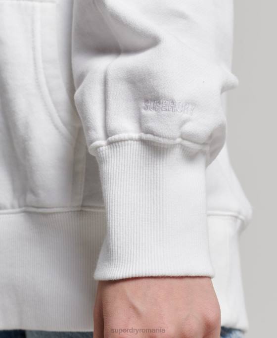 Superdry hanorac supradimensionat esențial din bumbac organic îmbrăcăminte alb femei JX0Z5768