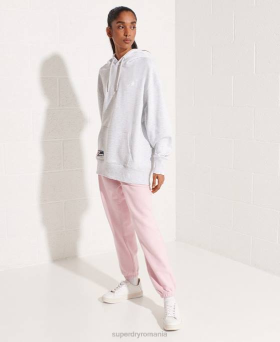 Superdry hanorac supradimensionat esențial din bumbac organic îmbrăcăminte gri deschis femei JX0Z5852