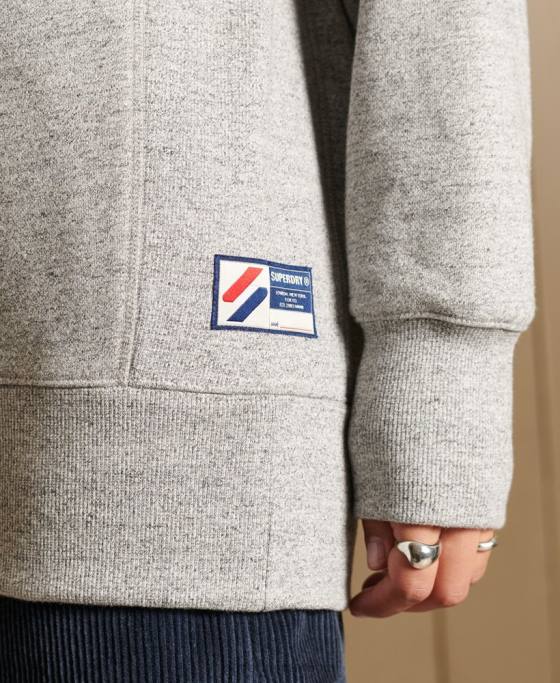 Superdry hanorac supradimensionat pentru echipaj îmbrăcăminte gri deschis femei JX0Z6046