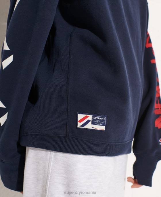 Superdry hanorac supradimensionat pentru echipaj îmbrăcăminte marina femei JX0Z5832