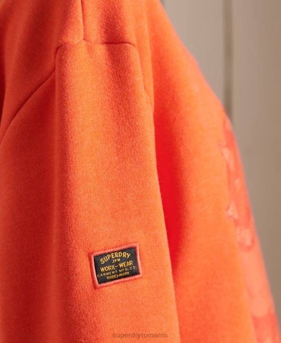 Superdry hanorac supradimensionat pentru echipaj îmbrăcăminte portocale femei JX0Z6171