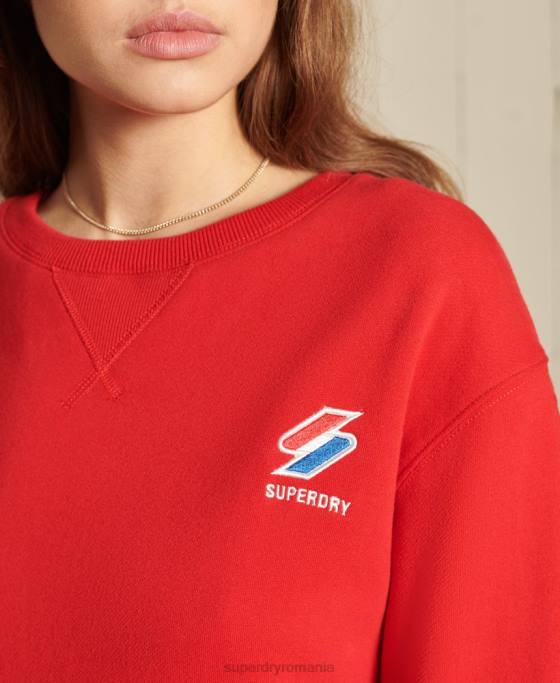 Superdry hanorac supradimensionat pentru echipaj îmbrăcăminte roșu femei JX0Z5961