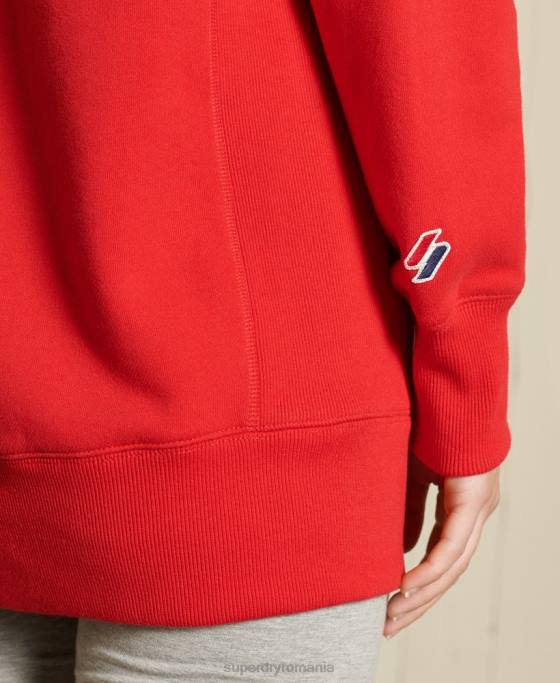 Superdry hanorac supradimensionat pentru echipaj îmbrăcăminte roșu femei JX0Z5961