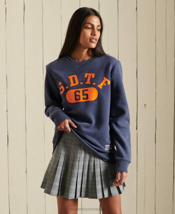 Superdry hanorac supradimensionat pentru echipajul de atletism îmbrăcăminte albastru femei JX0Z6054