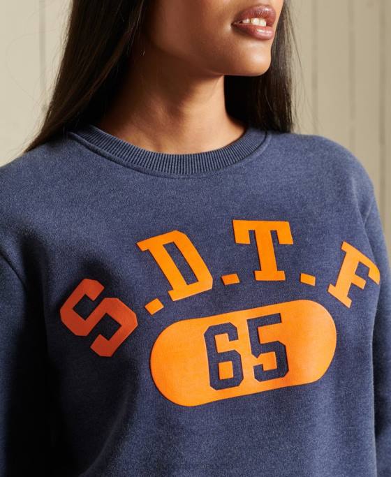 Superdry hanorac supradimensionat pentru echipajul de atletism îmbrăcăminte albastru femei JX0Z6054