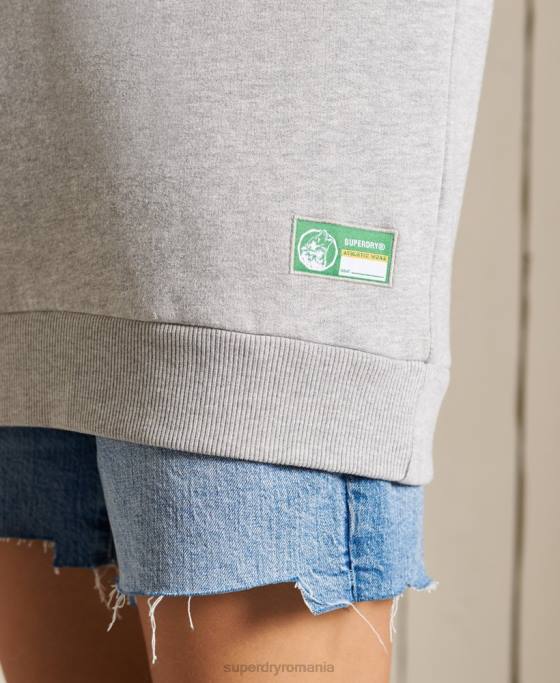 Superdry hanorac supradimensionat pentru echipajul de atletism îmbrăcăminte gri femei JX0Z6169