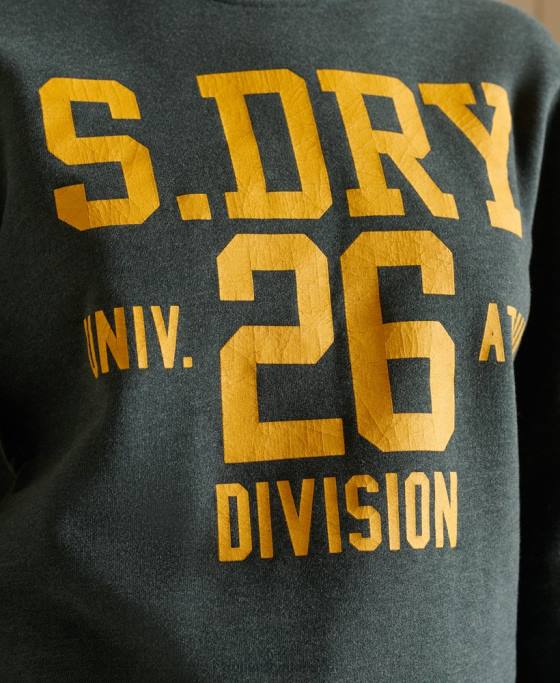 Superdry hanorac supradimensionat pentru echipajul de atletism îmbrăcăminte verde femei JX0Z6170