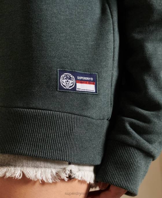 Superdry hanorac supradimensionat pentru echipajul de atletism îmbrăcăminte verde femei JX0Z6170