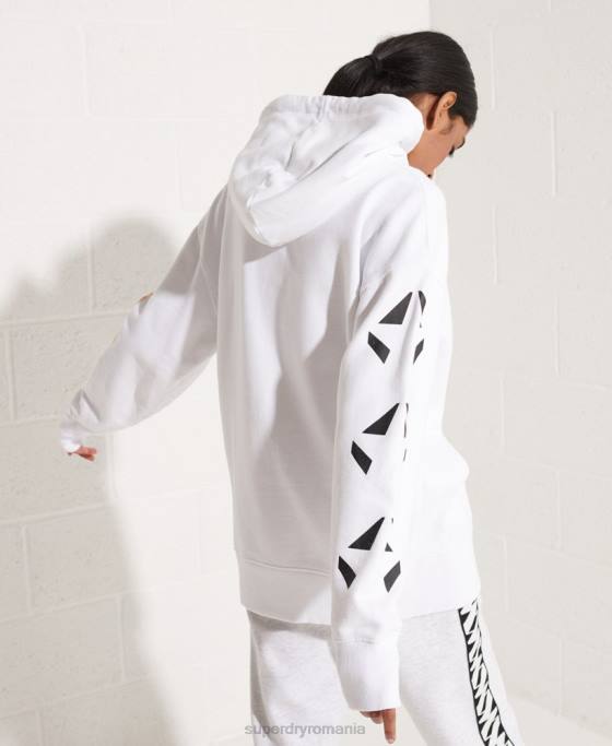 Superdry hanorac supradimensionat strikeout îmbrăcăminte alb femei JX0Z5975