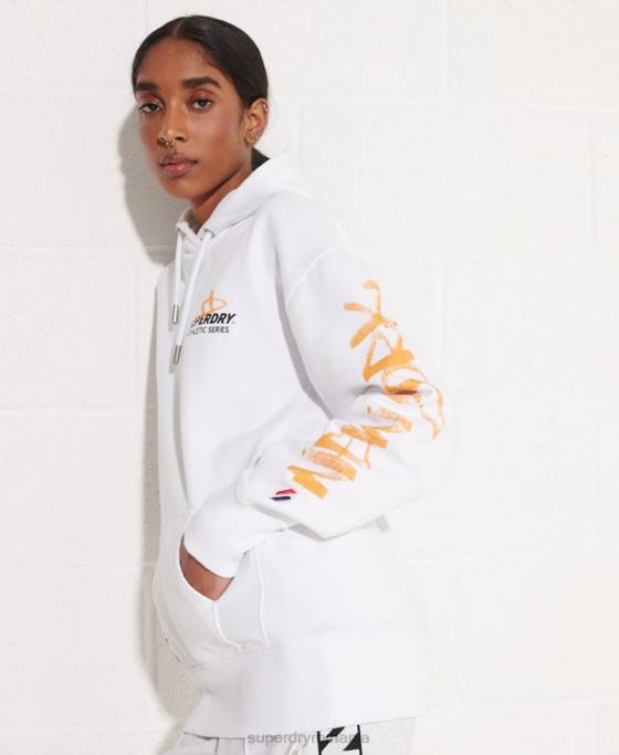 Superdry hanorac supradimensionat strikeout îmbrăcăminte alb femei JX0Z5975