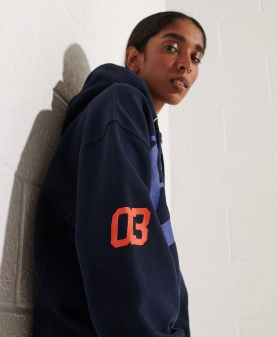 Superdry hanorac supradimensionat strikeout îmbrăcăminte marina femei JX0Z5964