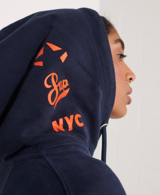 Superdry hanorac supradimensionat strikeout îmbrăcăminte marina femei JX0Z5964