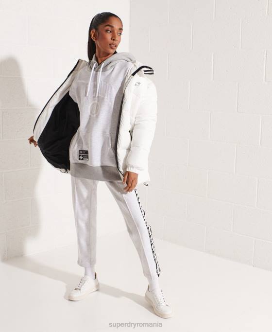 Superdry hanorac supradimensionat varsity arch îmbrăcăminte gri deschis femei JX0Z5784
