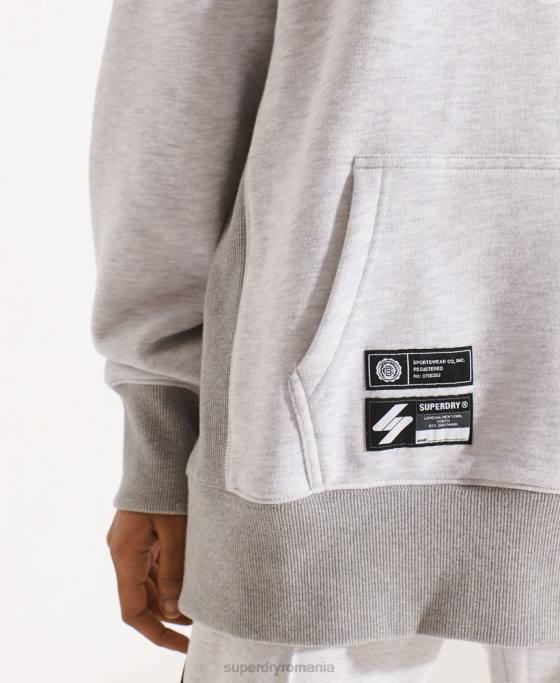 Superdry hanorac supradimensionat varsity arch îmbrăcăminte gri deschis femei JX0Z5784