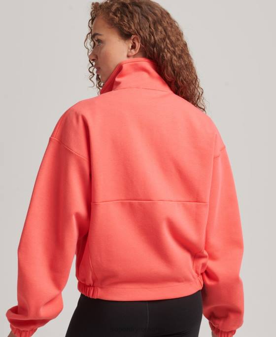 Superdry hanorac tech batwing cu jumătate de fermoar îmbrăcăminte coral femei JX0Z5965