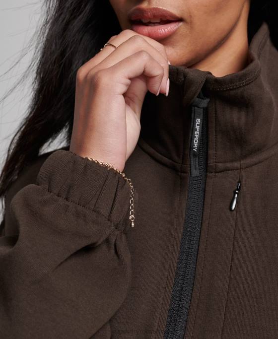 Superdry hanorac tech batwing cu jumătate de fermoar îmbrăcăminte maro femei JX0Z3364